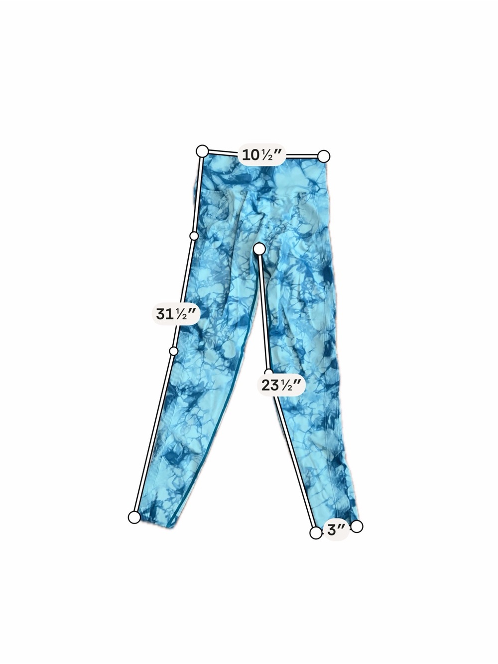 Blue Tie Dye Scrunch Butt Leggings | High Waisted Seamless Booty Lift Activewear - Picture 2 of 6